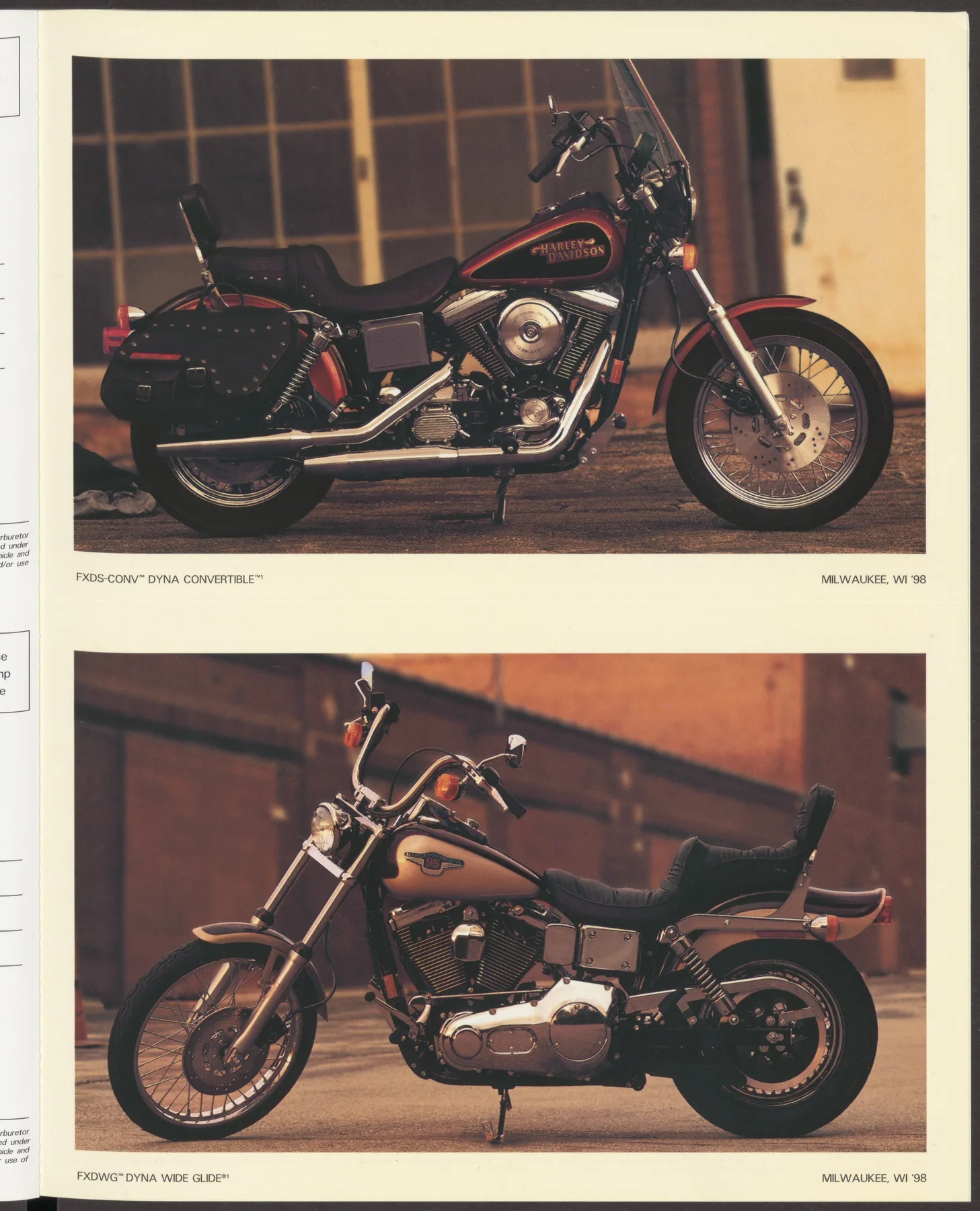 Page 24 from the 1998 Harley-Davidson models catalog