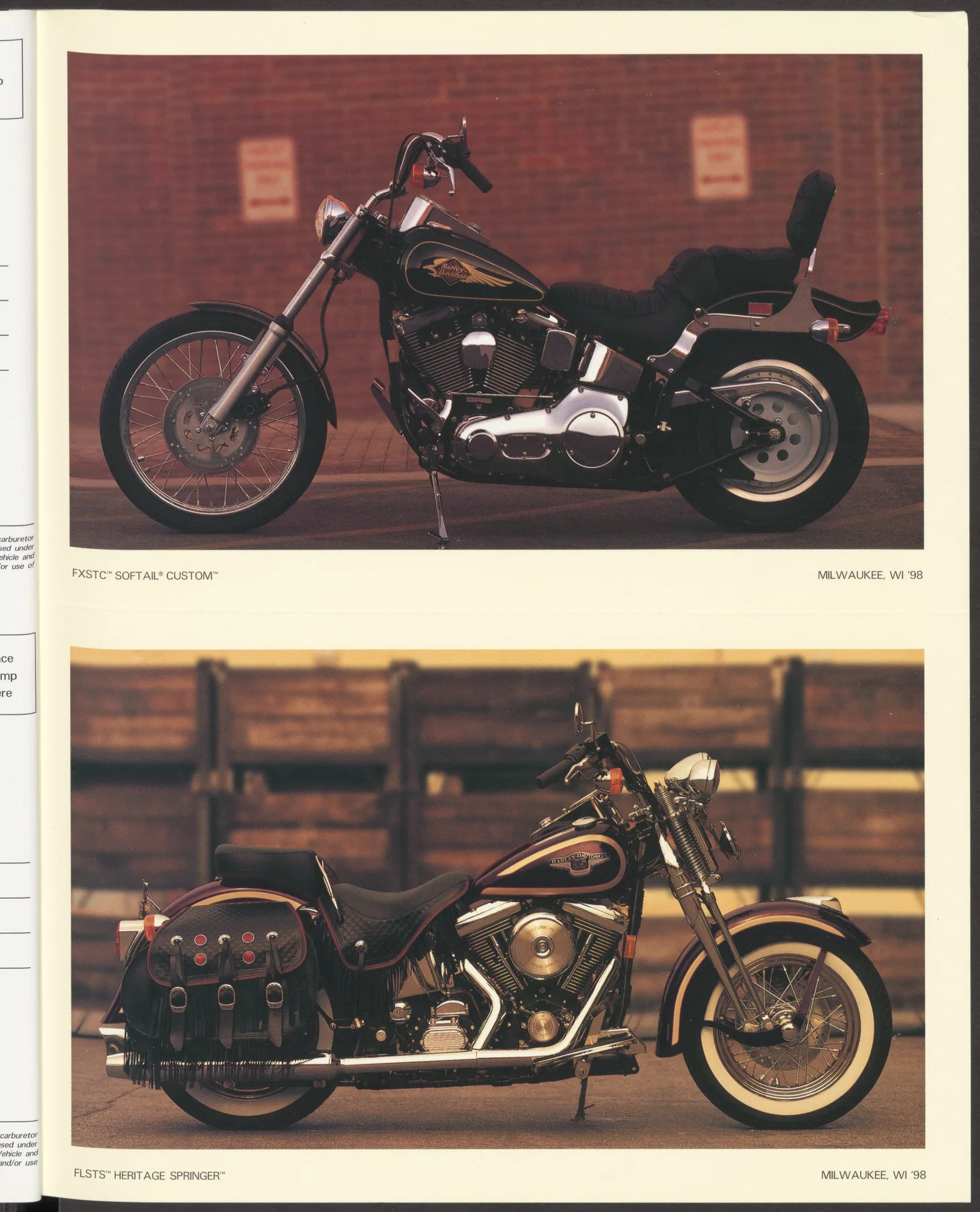 Page 28 from the 1998 Harley-Davidson models catalog
