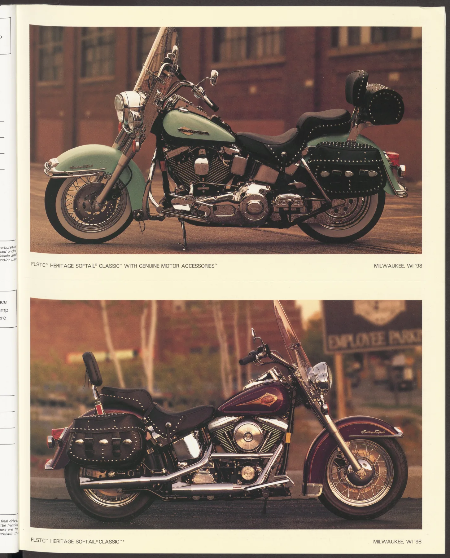 Page 30 from the 1998 Harley-Davidson models catalog