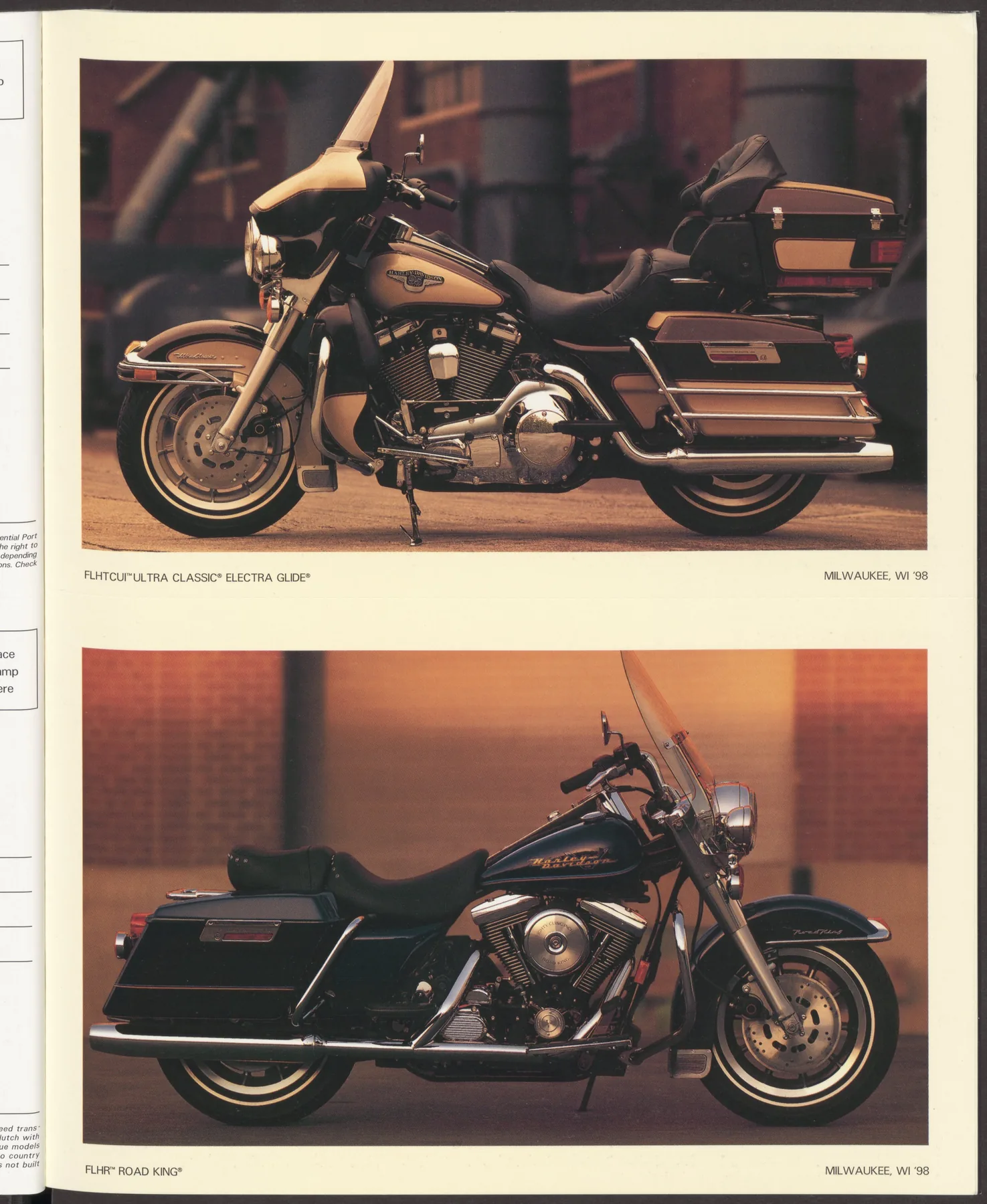 Page 36 from the 1998 Harley-Davidson models catalog