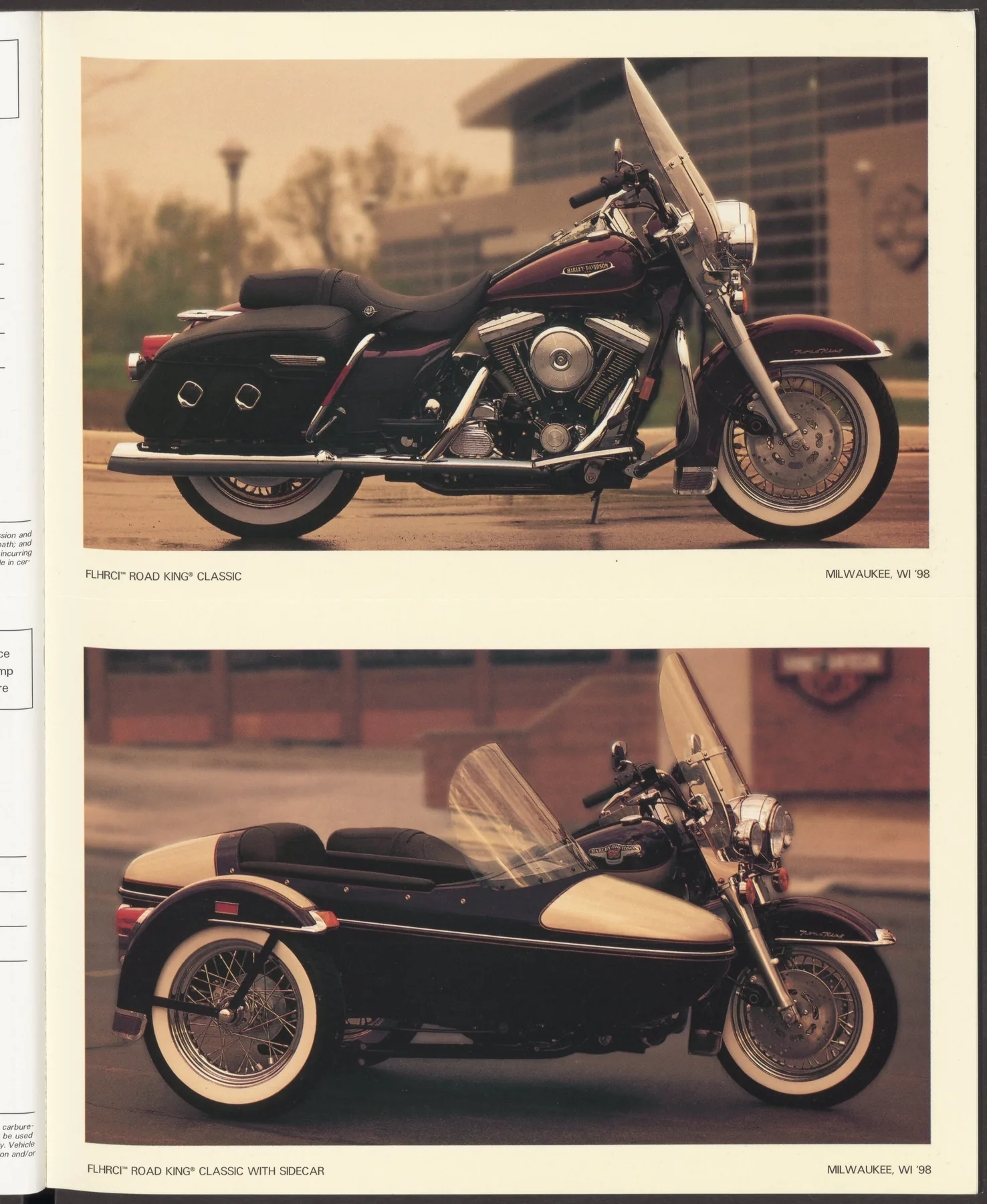 Page 38 from the 1998 Harley-Davidson models catalog