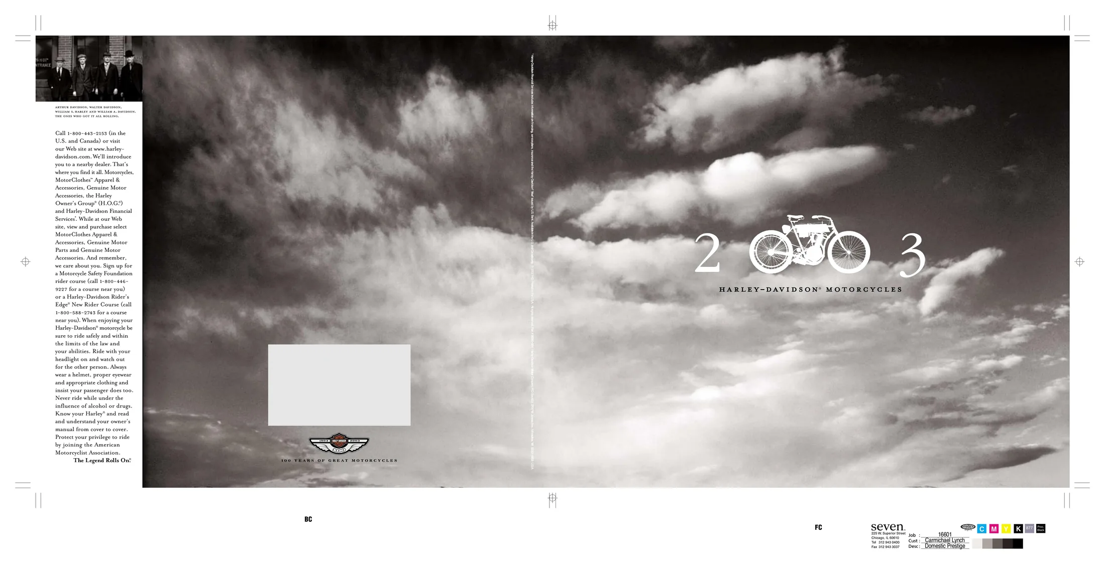 Page 01 from the 2003 Harley-Davidson domestic lit book
